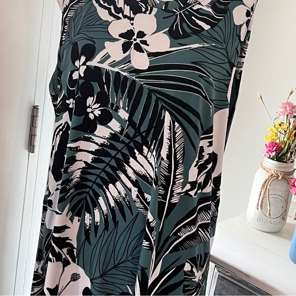 Cuddl duds shortsleeve maxi hi low dress tropical large - Picture 8 of 8